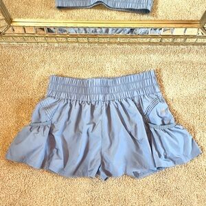 Light Blue Ruffled Free People Shorts M